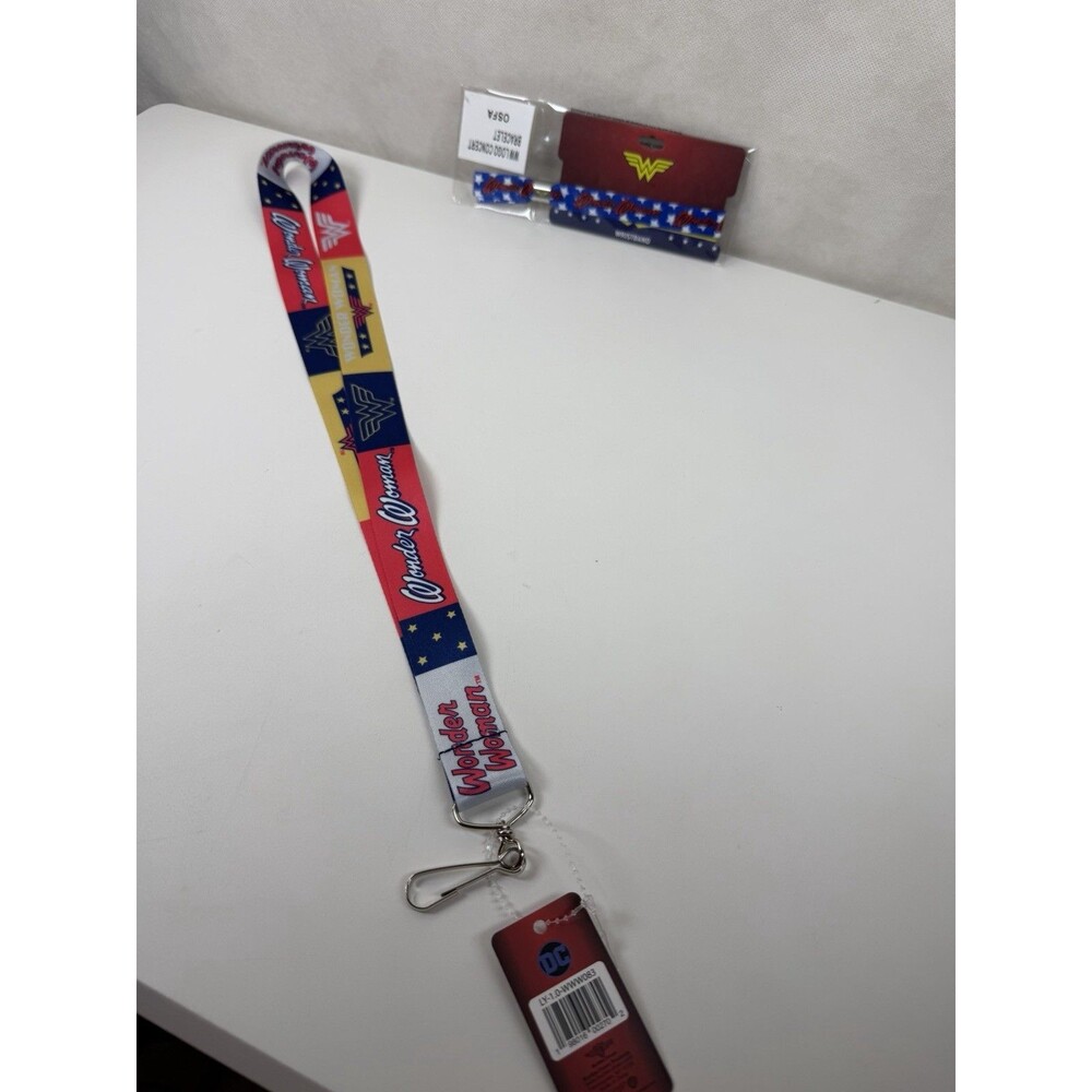 DC Comics Wonder Woman Lanyard & Concert Bracelet Wristband Bundle Americana
